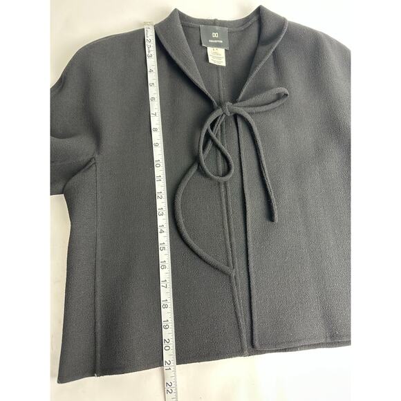 DD Collection Size 8 Italian Wool Cardigan Coatigan Black Eveningwear Overcoat - Picture 7 of 9